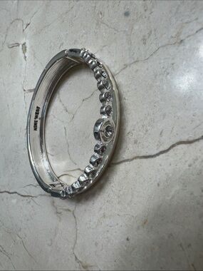 Nine West Silver-Tone Crystal Cuff Bracelet
